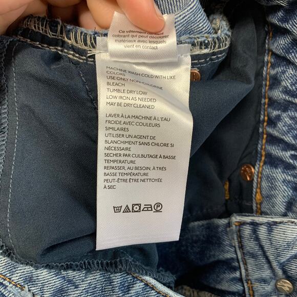 We The Free Free People Dakota Distressed Straight Leg Jeans Sz 26 Medium Wash - Picture 5 of 6